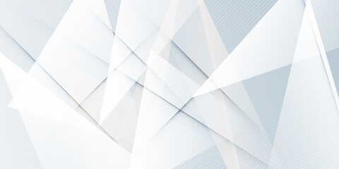 White triangle square shape abstract technology concept Background. Minimal Geometric vector illustration. White abstract presentation background 