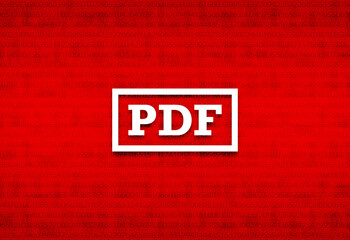 PDF icon abstract digital screen red background illustration