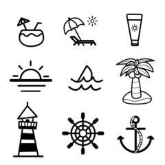 illustration of a design, icon sea, Sea activity. 