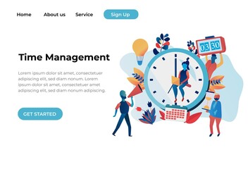 Modern flat design concept of Time Management. Easy to edit and customize. Vector illustration