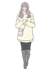 ファッションイラスト_ウインターコーデ