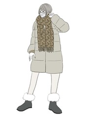 ファッションイラスト_ウインターコーデ