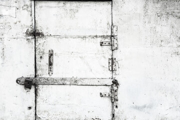texture of an old metal painted door with rust