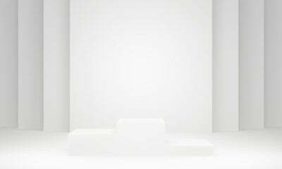 3D rendered white geometric stand