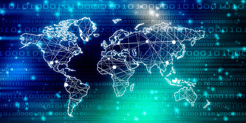 2d illustration world map abstract background