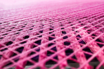 pink thread for Garment, Handmade Saree, muslin saree, Cotton Work, Entwine, knit - obrazy, fototapety, plakaty
