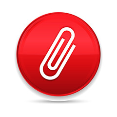 Paper clip icon shiny luxury design red button vector