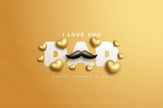 Happy fathers day background with mustache image.