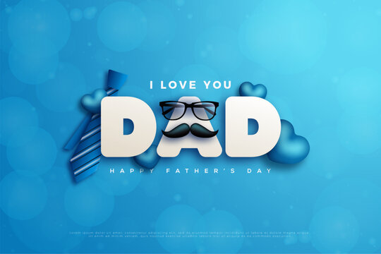 Happy fathers day greeting design in hipster style
