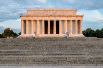 The Lincoln Memorial at Sunrise on the National Mall in Washington DC	
