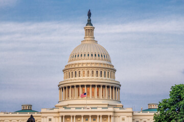 The United States Capitol Building at sunset in Washington DC, USA. - obrazy, fototapety, plakaty