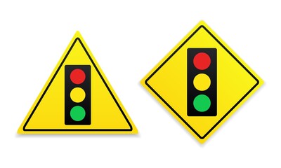 Set of light traffic signal signboard. Illustration vector