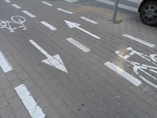 Fahrradstreifen Markierung