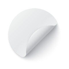 Round paper sticker template with edge and shadow