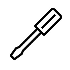 Screwdriver icon logo or illustration with outline stroke style vector design. perfect use for web, mobile app, pattern, design etc.