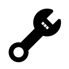 wrench logo or illustration with solid stroke style vector design. perfect use for web, mobile app, pattern, design etc.