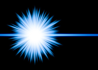 Fototapeta premium blue Flash light on dark background
