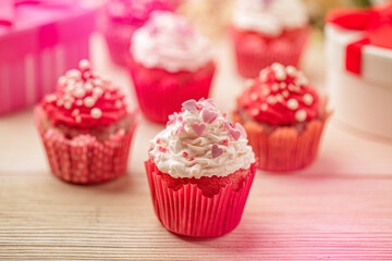 Valentine day love cupcake