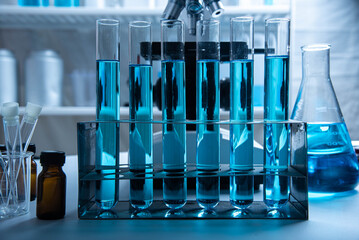 labotary chemistry tester with microscope science