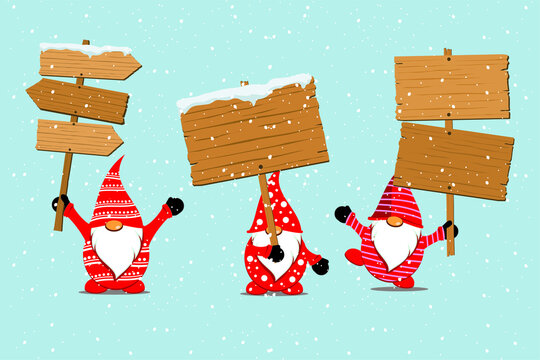 Christmas gnomes collection Vector Illustration