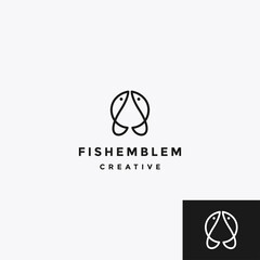 two fish logo vector icon illustration