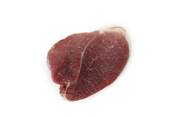 Fresh raw steak meat isolated on white background