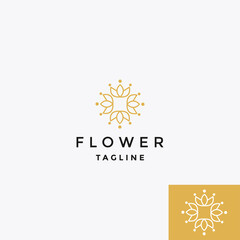 flowers logo vector icon illustration