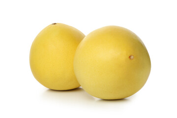 Ripe pomelo fruits isolated on white background