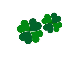 leaf clover isolated on white, vector illustration for St. Patrick's day