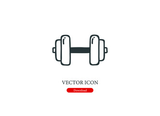 dumbbell vector icon.  Editable stroke. Symbol in Line Art Style for Design, Presentation, Website or Apps Elements, Logo. Pixel vector graphics - Vector