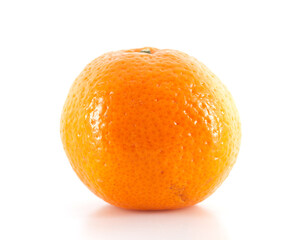 One orange on white background