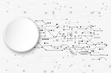 Abstract  technology background.Vector circle and electricity line with blue electronic cycle.Digital data , circuit board, Scientific background,Digital art and Abstract background concept.