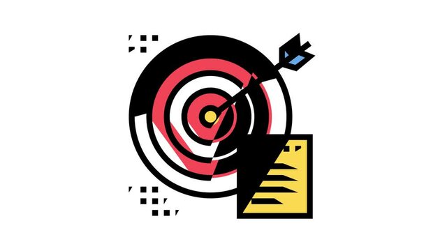 target cible arrow animated color icon. target cible arrow sign. isolated on white background