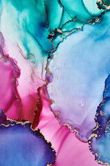 Alcohol ink art.Mixing liquid paints. Modern, abstract colorful background, wallpaper. Marble texture.Translucent colors