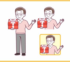 Elderly man in red sweater_A