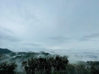 clouds over the mountains