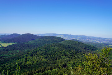 landscape panorama of french puy de dome mountain volcano in center of auvergne france