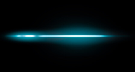 blue horizontal Flash light on dark background