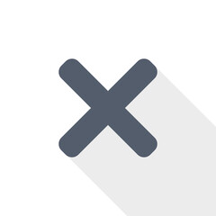 Obraz premium Cancel, cross vector icon, flat design illustration in eps 10