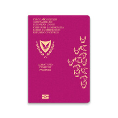 Passport of Cyprus. Citizen ID template.