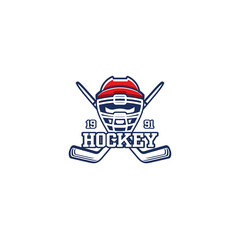 Hockey club emblem. Hockey badge logo, Hockey team game club elements, Vector Logo Illustration Fit to championship or team