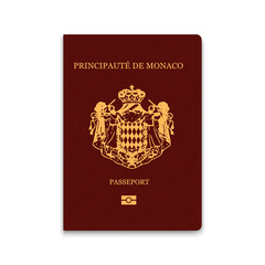 Passport of Monaco. Citizen ID template.
