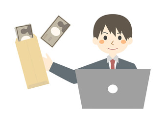 Obraz premium ノートパソコン お金 副業 