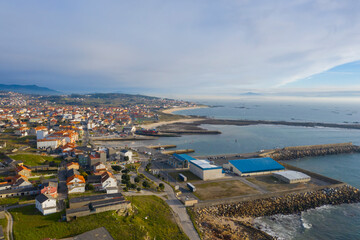 Fototapeta premium Aerial view of Aguiño in A Coruña