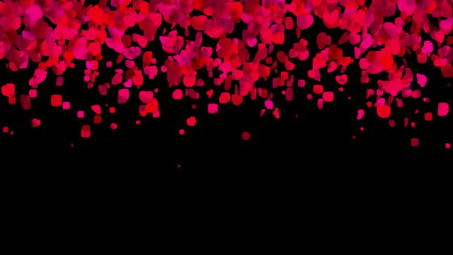 Looped Valentines Day Background Animation with Hearts with Alpha Channel - Prores 4444