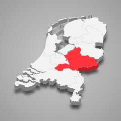 Gelderland province location within Netherlands 3d map