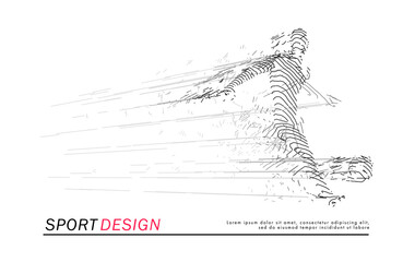 Football concept. Vector drawn by lines. Soccer art. .