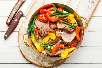 Sliced beef tongue