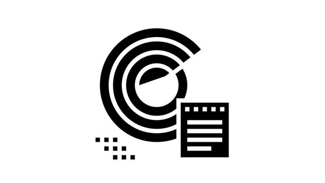 target cible arrow animated glyph icon. target cible arrow sign. isolated on white background