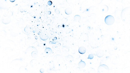 Abstract chaotic blue drops on white background. Digital fractal art. 3d rendering.
